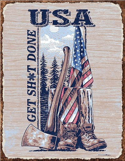 Axe Metal Sign