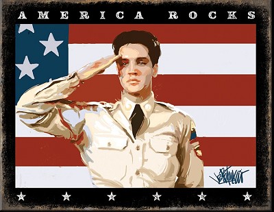 Elvis Rocks Metal Sign