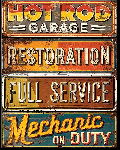JQ - Hot Rod Metal Sign