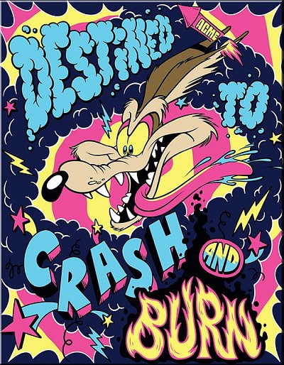 WB - Looney Tunes Wile E Crash Metal Sign