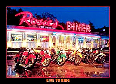 L. Lewis Rosie's Diner Bikes Metal Sign