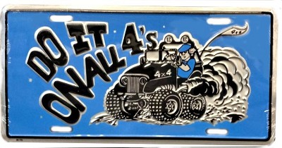 On All 4's License Plate