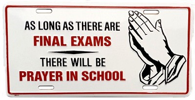 Final Exam Prayer License Plate