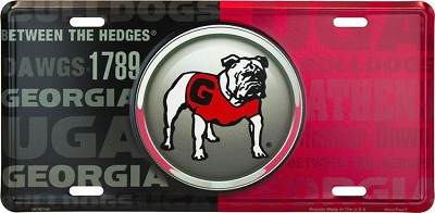 Georgia Bulldogs Bullseye License Plate
