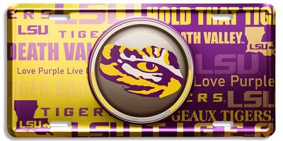 Louisiana State Tigers Bullseye License Plate