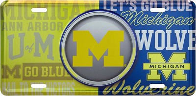 Michigan Wolverines Bullseye License Plate