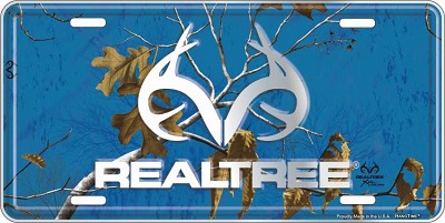 Realtree Logo Surf Blue License Plate