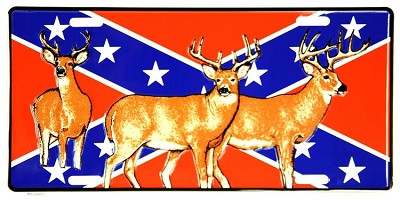 Rebel Flag Deer License Plate