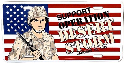 Support Desert Storm License Plate