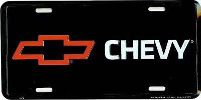 Chevy Bowtie On Black License Plate