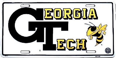 Georgia Tech Logo License Plate