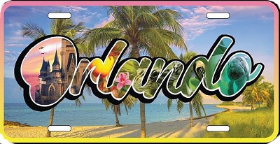 FL- Orlando Word Art License Plate