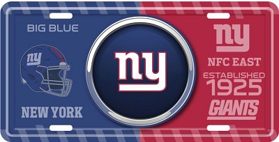 New York Giants Bullseye License Plate