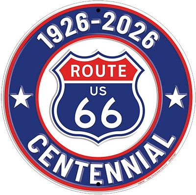 Route 66 Centennial Blue Round Sign