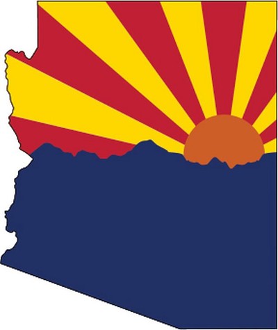 Arizona Flag with Mountains Lg Sticker