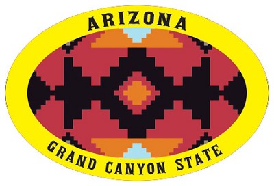 Arizona Oval Native American Rug Lg Sticker