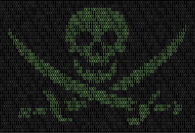Digital Pirate Flag Large Sticker