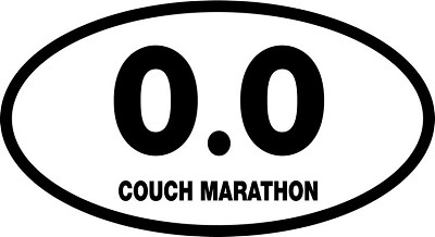 Couch Marathon Oval Large Sticker