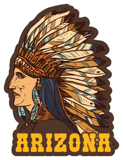 AZ Native American Sm Sticker