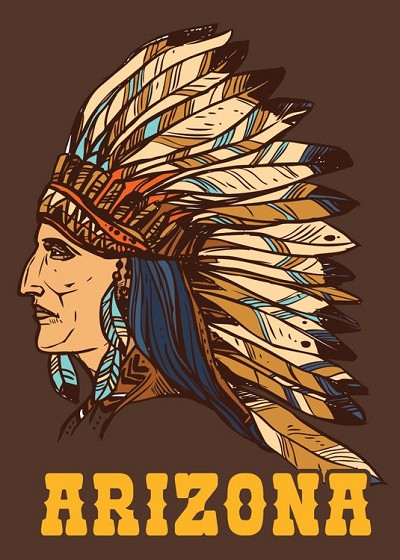 AZ Native American Small Sticker