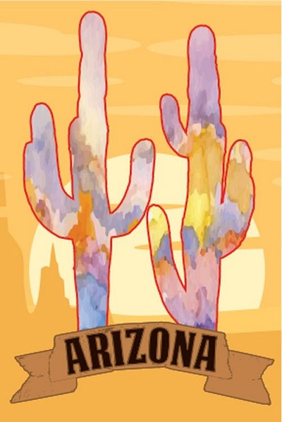 AZ Cactus Pastel Sm Sticker