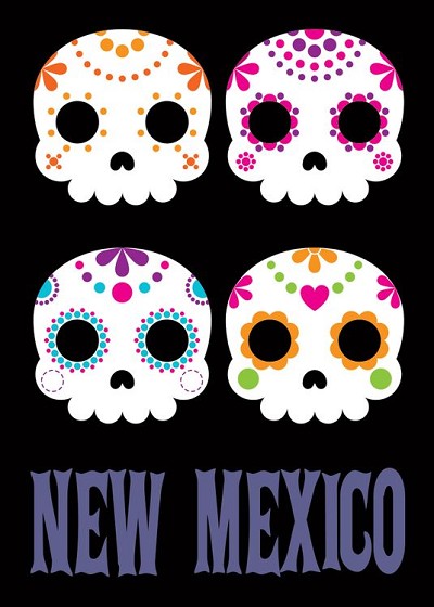 NM Sugar Skull Stack Small Sticker