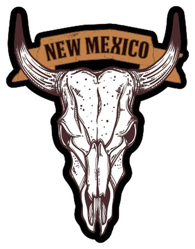 NM Cattle Skull Sm Sticker