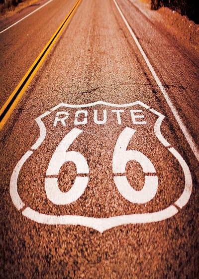 Route 66 Road Paint Small Sticker
