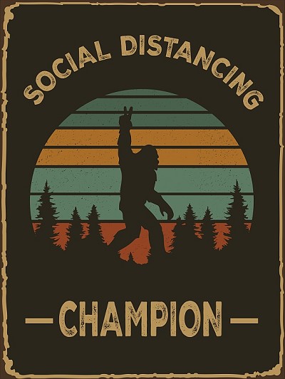 Social Distancing Champ Small Sign