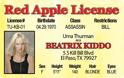 Beatrix Kiddo (Uma Thurman in Kill Bill)