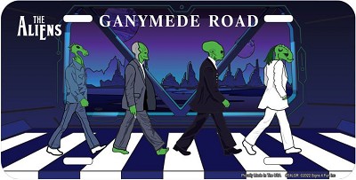 Alien Abby Rd License Plate
