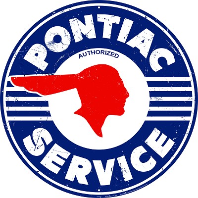 Pontiac Service 24 inch Large Round Sign 
