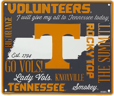 Tennessee Volunteers Fan Cloud College Sign