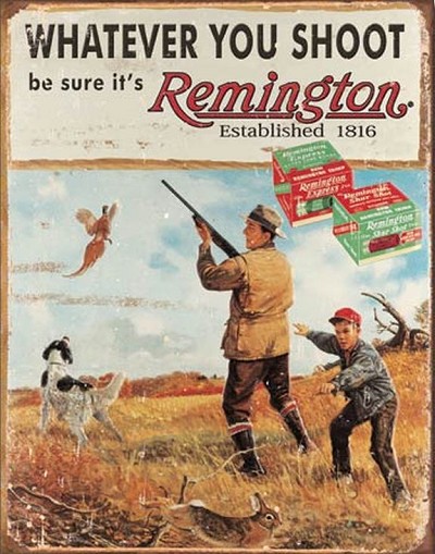 Remington Whatever You Shoot Metal Tin Sign