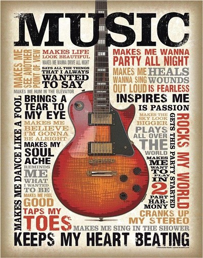 Music Inspires Me Metal Sign