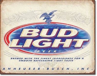 Bud Light Metal Tin Sign