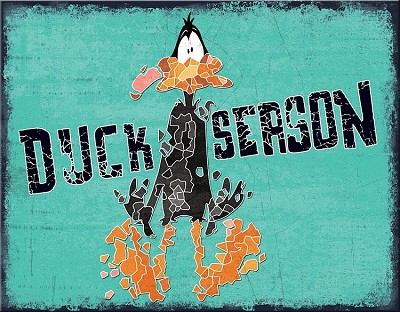 Looney Tunes Daffy - Duck Season Metal Tin Sign