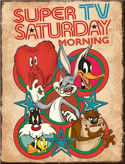 WB - Looney Tunes Super TV Sat Metal Tin Sign