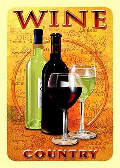 Wine Country Tin Sign