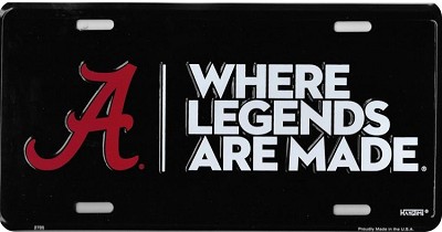 Alabama Where Legends License Plate