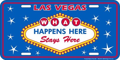 What Happens in Vegas License Plate