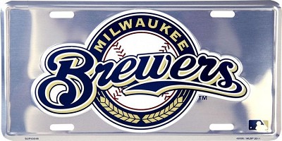 Milwaukee Brewers Polished License Plate