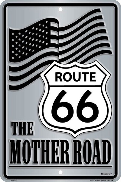 Route 66 Mother Rd Flag Sm. Parking Sign