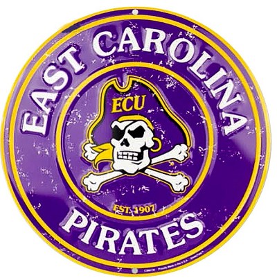 East Carolina Pirates 12 inch Round Sign