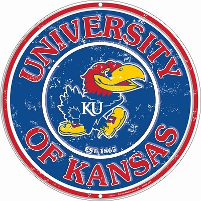 Kansas Univ Jayhawks Round Sign
