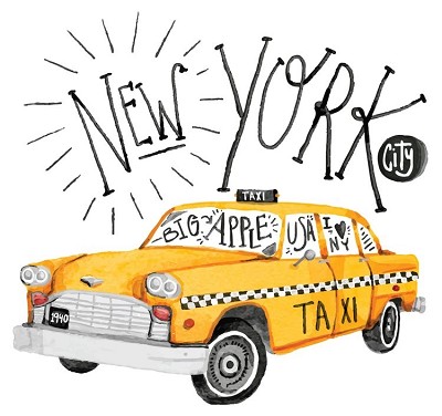 NY Taxi Large Sticker