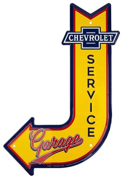 Chevy Service Bent Arrow Die Cut Sign